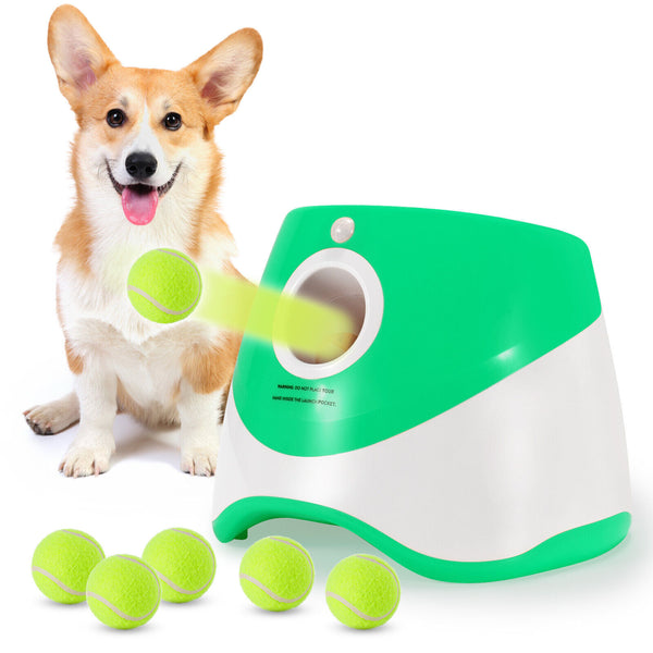 Automatic Ball Launcher Throwing Machine Dog Toys Interactive Tennis Pet Thrower