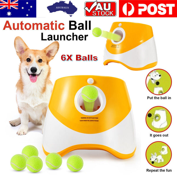 Automatic Ball Launcher Throwing Machine Dog Toys Interactive Tennis Pet Thrower